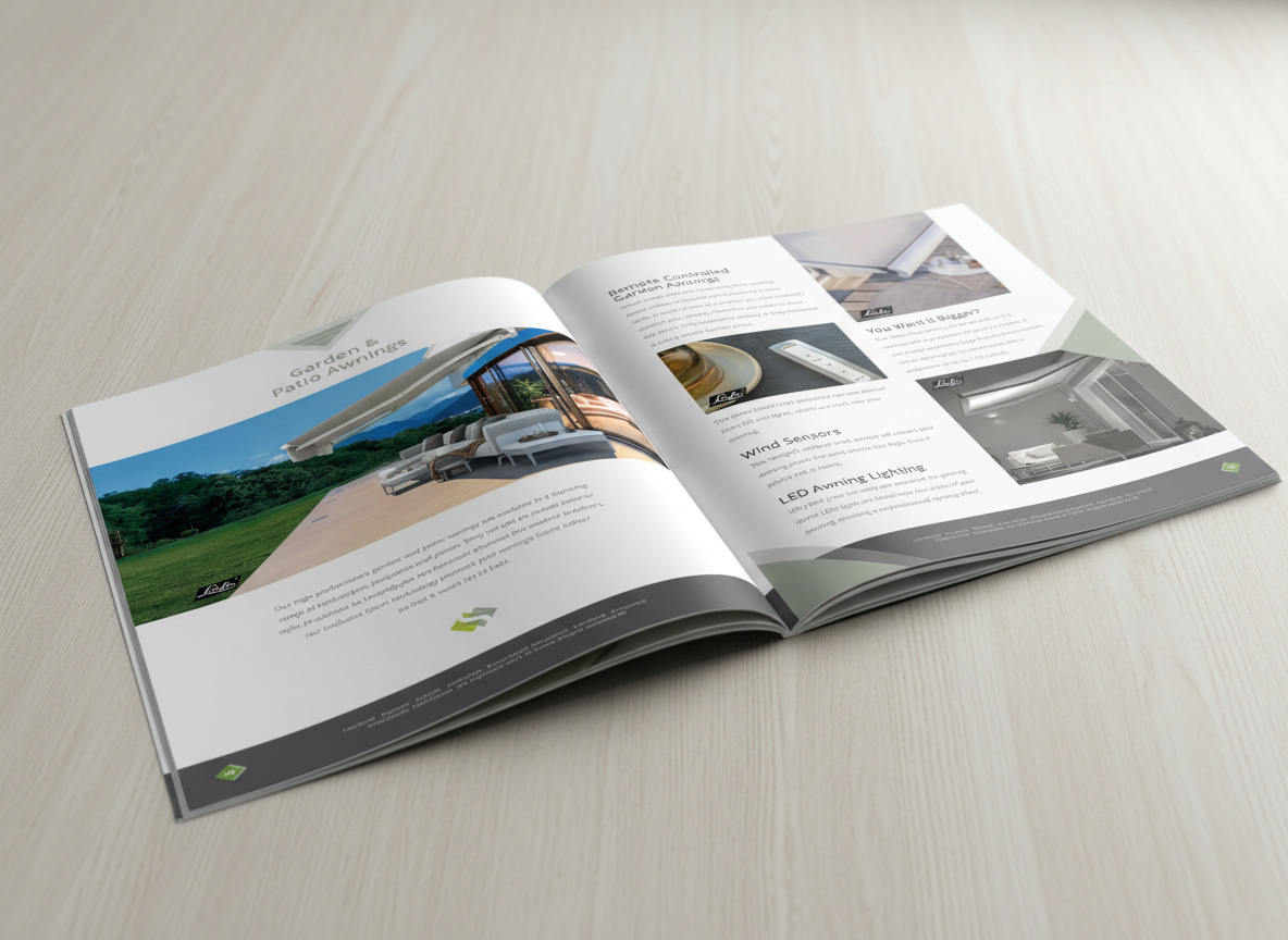 The Scottish Shutter Company brochure open to the external shading pages