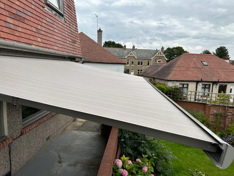 Patio Awning with Custom Colour Hardware - The Scottish Shutter Company - 2