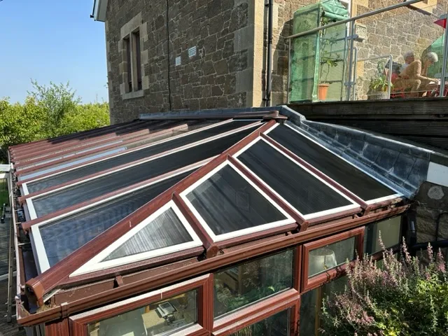 Microlouvre Screens on a Conservatory Roof - 1