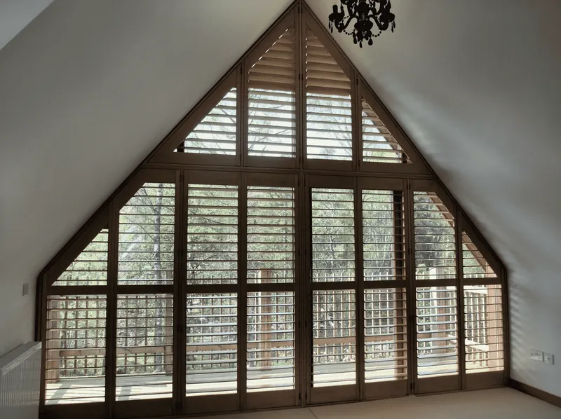 Complex Gable Window Shutters Designed by the Scottish Shutter Company