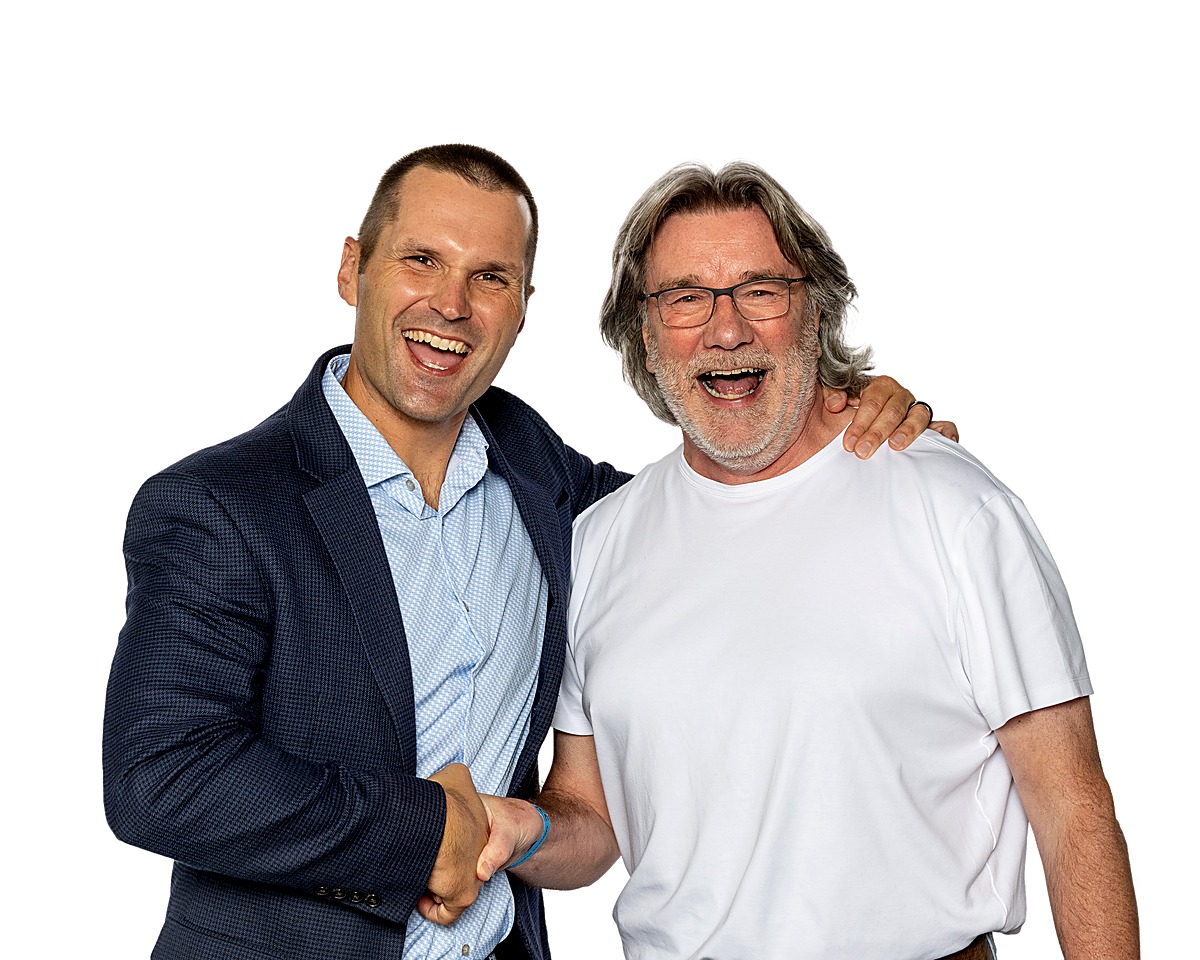 David Browne with Marcus Sheridan, author of They Ask You Answer, at an Entrepreneurs Circle event