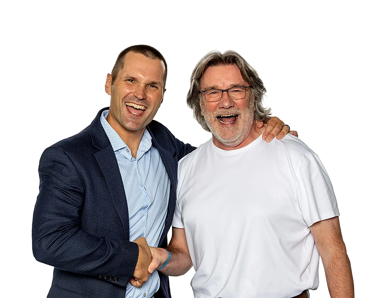 David Browne with Marcus Sheridan, author of They Ask You Answer, at an Entrepreneurs Circle event