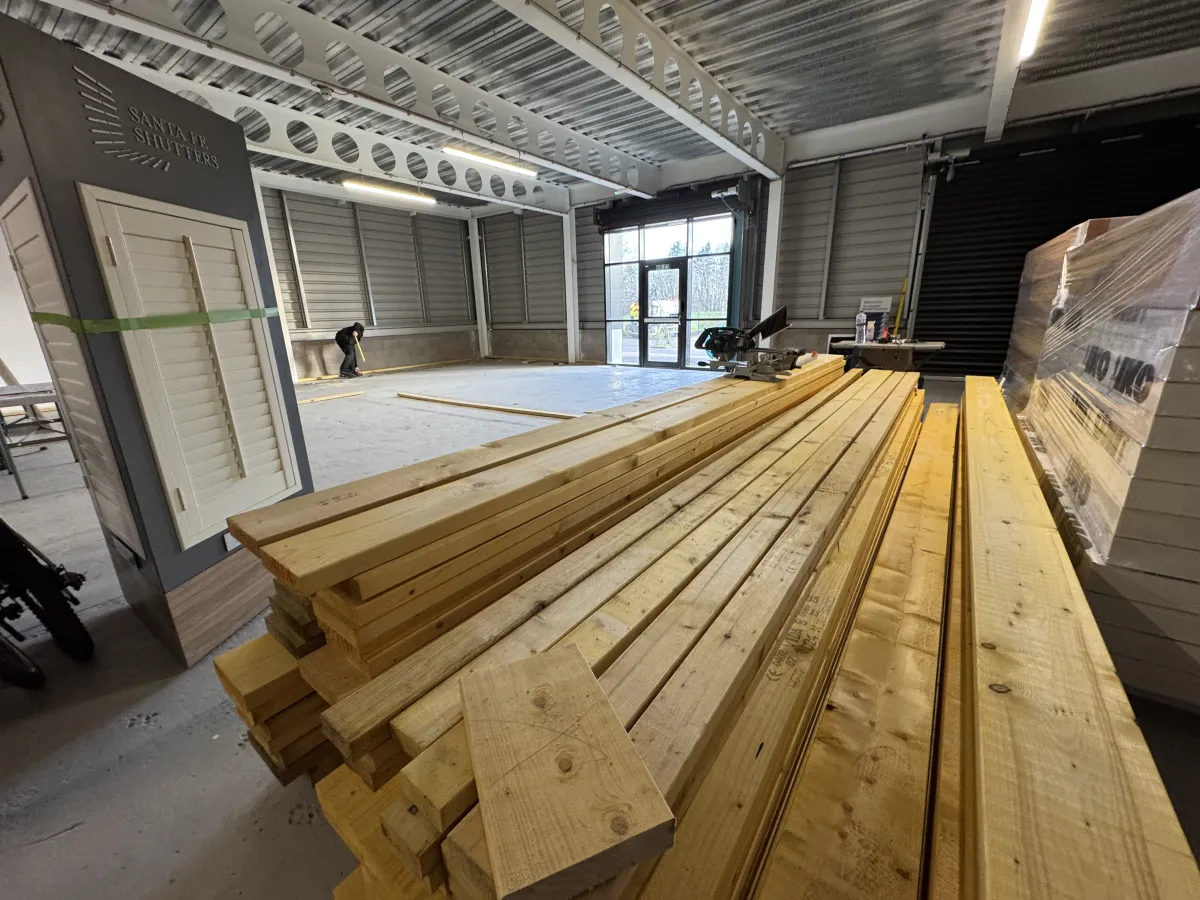 Day one of the new Dundee Design Studio build with timber stacked and construction underway